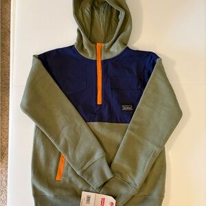 NWT Levi's Green and Navy Hooded Sweatshirt size medium, 10/12, New with tags